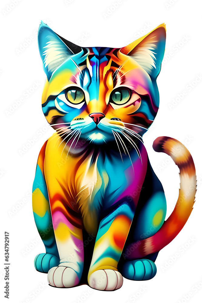 Fototapeta premium cat colored design for t-shirt