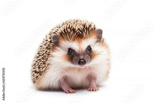 Hedgehog isolated on a white background.Generative Ai.