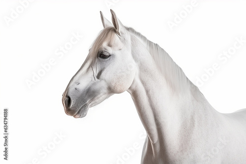 Horse isolate on white background.Generative Ai.