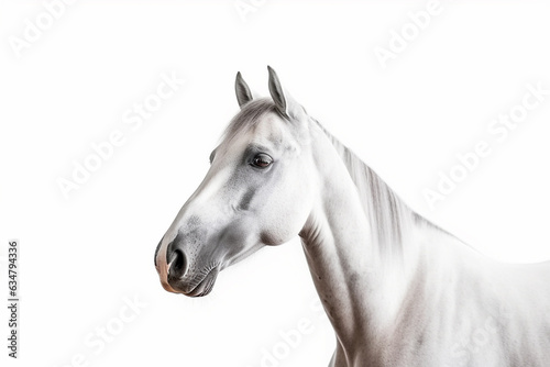 Horse isolate on white background.Generative Ai.