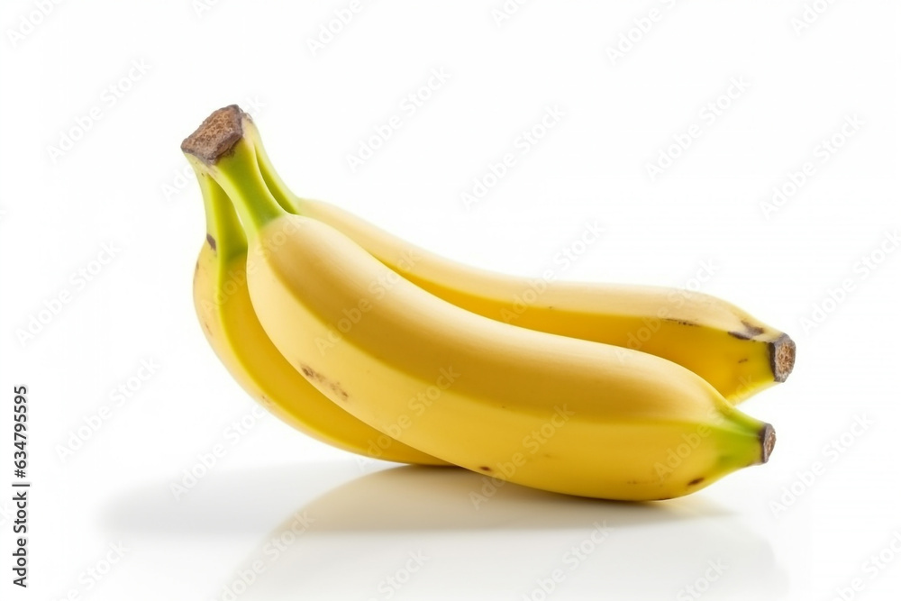 Banana isolated on white background.Generative Ai.