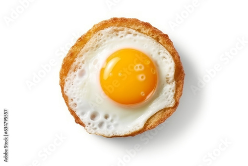 Fried egg isolated on white background.Generative Ai.