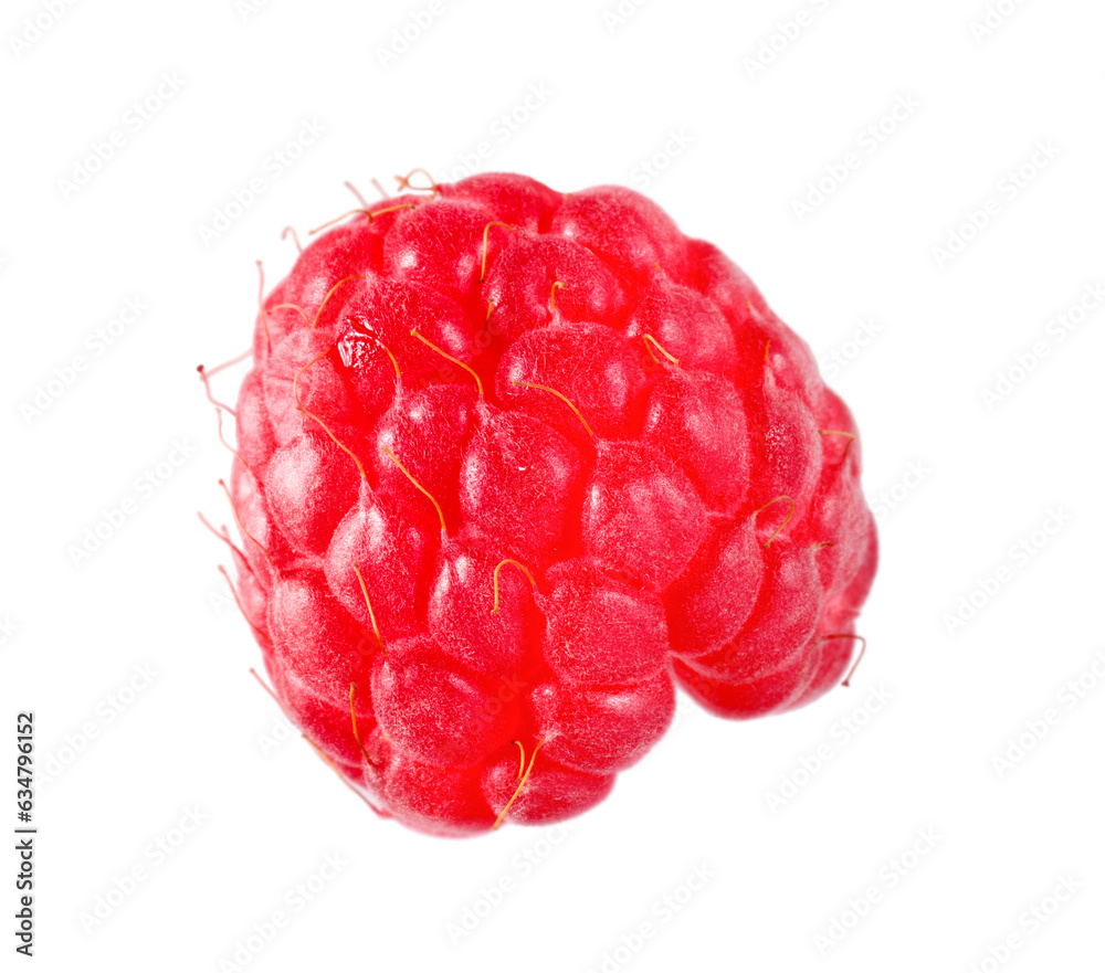 One tasty ripe raspberry isolated on white One tasty ripe raspberry isolated on white