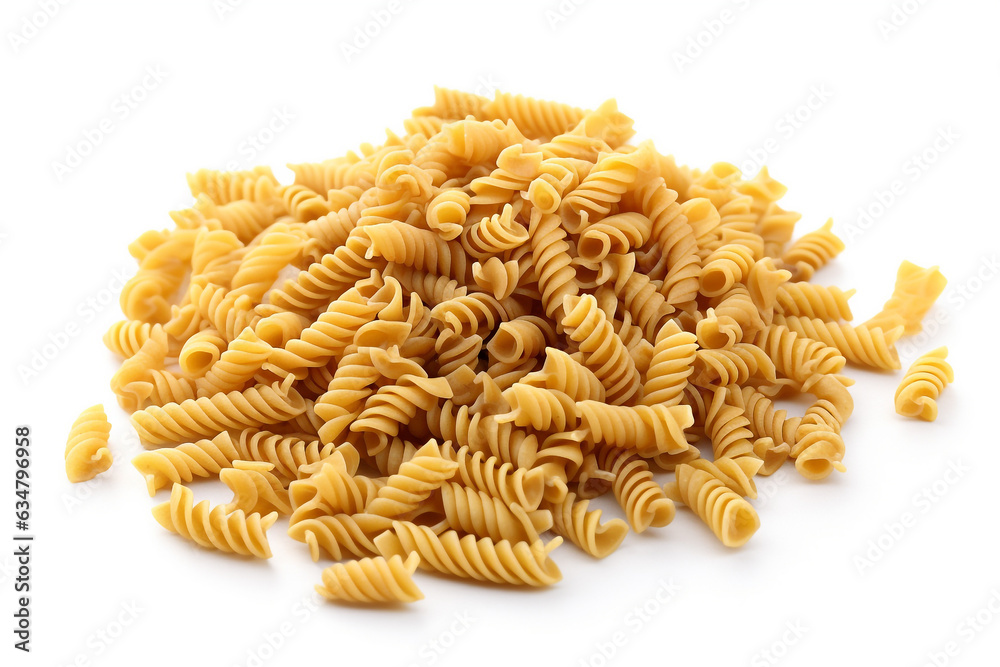 Macaroni pasta isolated on white background.Generative Ai. Macaroni pasta isolated on white background.Generative Ai.
