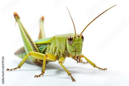 Grasshopper isolated on white  background.Generative Ai. © Inlovehem