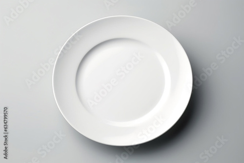 Empty plate isolated on white background.Generative Ai.