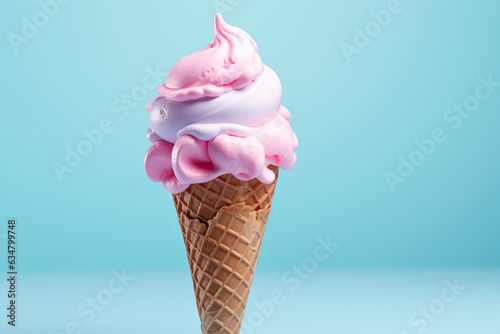 ice cream in a cone, isolated background