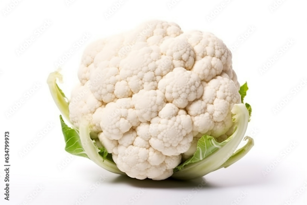 Cauliflower isolated on white background.Generative Ai.