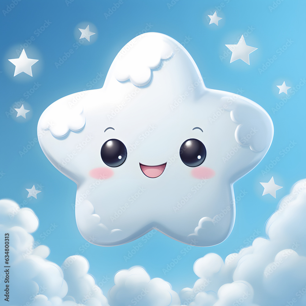 star shaped cloud illustration