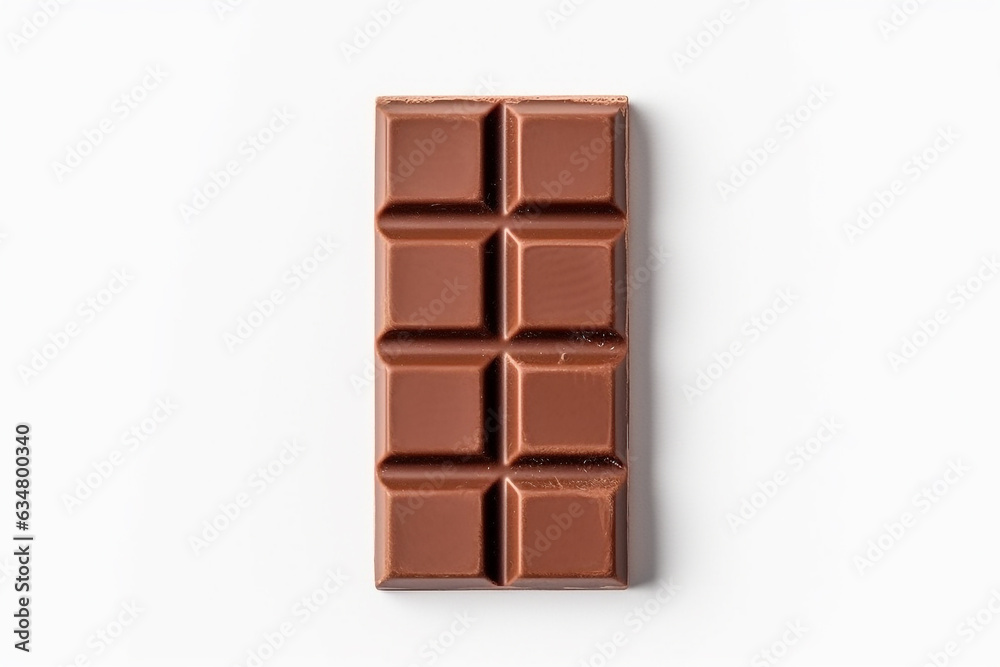Chocolate bar isolated on white background .Generative Ai. Chocolate bar isolated on white background .Generative Ai.