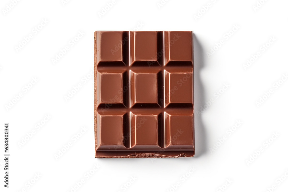Chocolate bar isolated on white background .Generative Ai. Chocolate bar isolated on white background .Generative Ai.