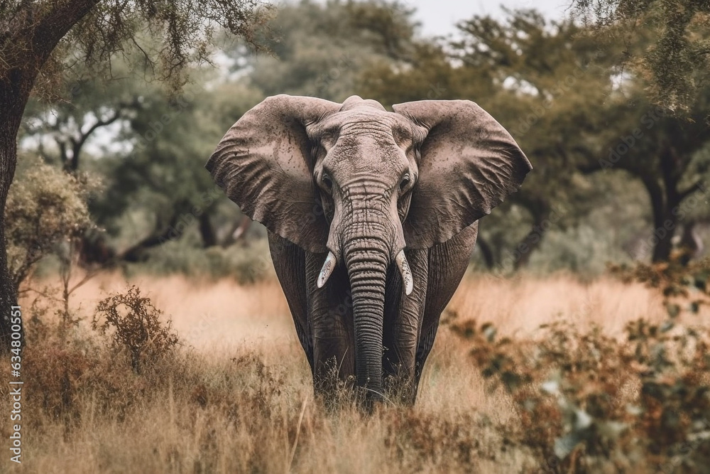 Fototapeta premium Elephant in the forest.Generative Ai.