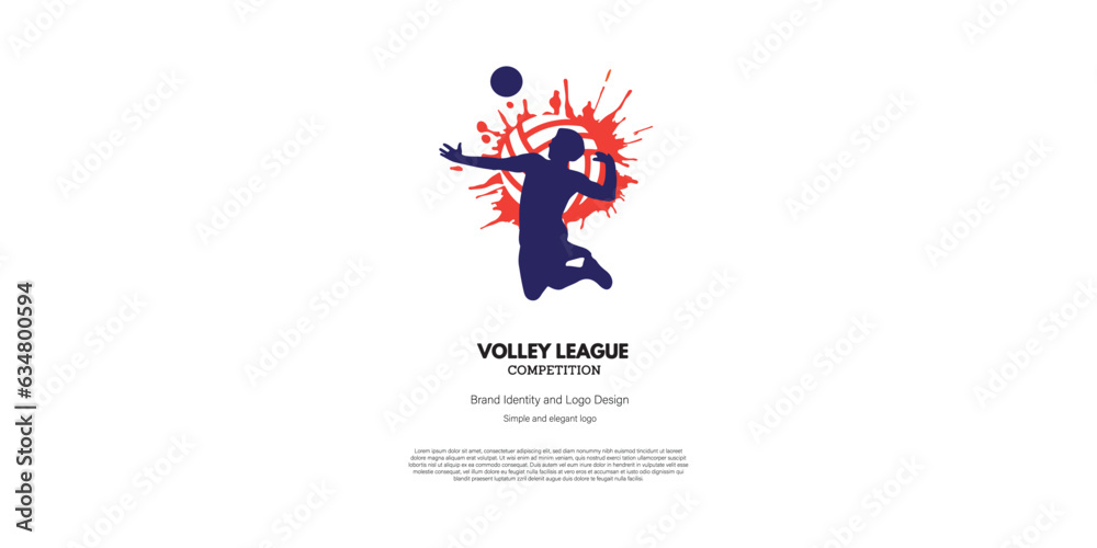 Fototapeta premium volleyball competition and championship logo design for graphic designer and web developer