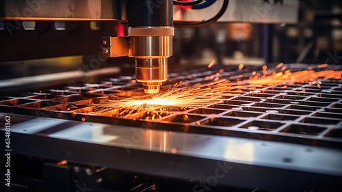 Capturing the Artistry of an Industrial CNC Plasma Cutting Machine. Generative AI