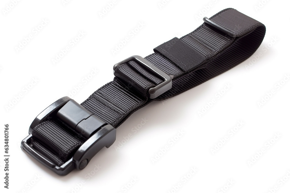 Seat belt on white background.Generative Ai. Seat belt on white background.Generative Ai.