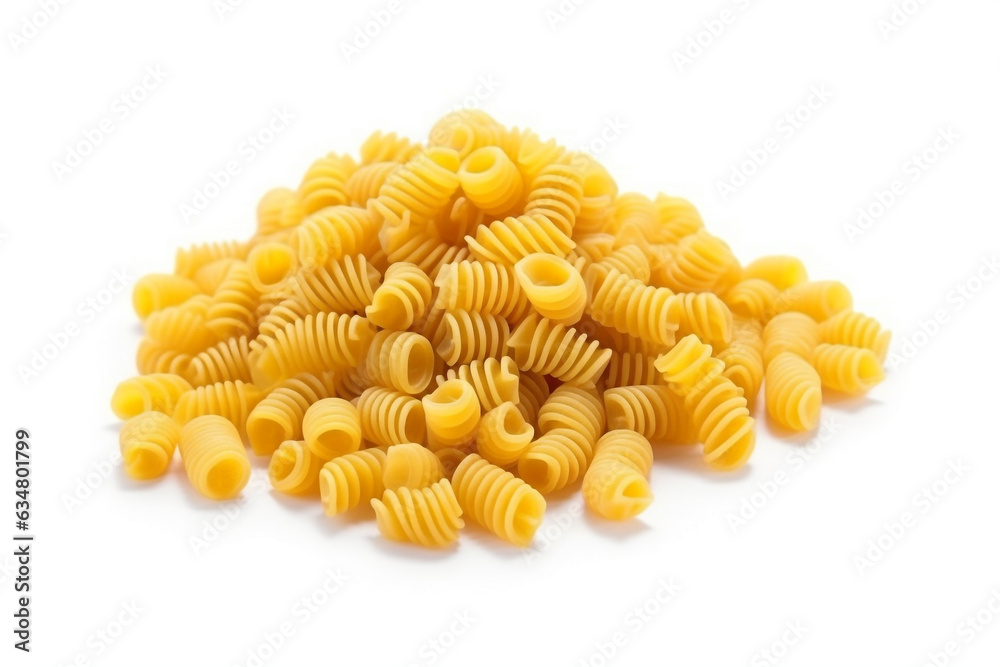 Macaroni pasta isolated on white background.Generative Ai. Macaroni pasta isolated on white background.Generative Ai.
