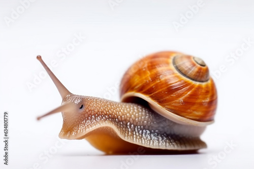 Snail isolate on white background.Generative Ai.