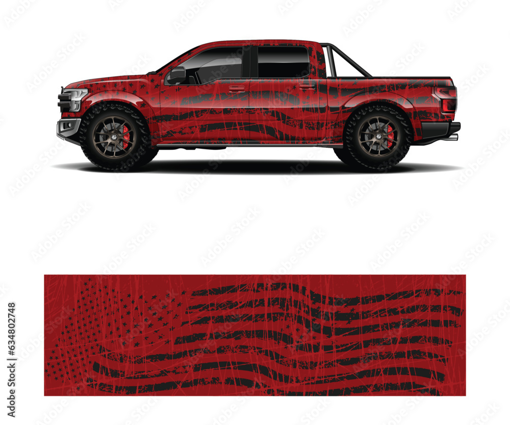 Graphic abstract stripe racing background designs for wrap cargo van, race car