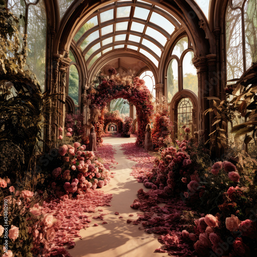 rose arch  in the garden