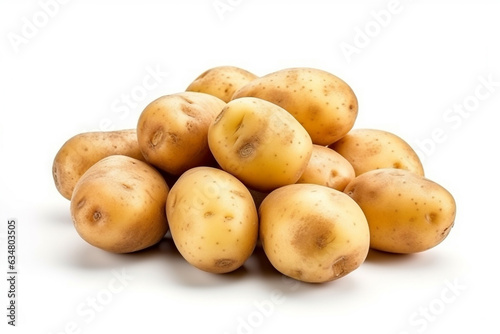 Raw potato isolated on white background.Generative Ai.