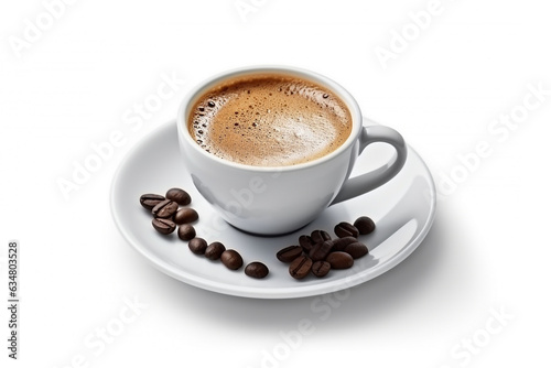 Hot coffee isolated on white background .Generative Ai.