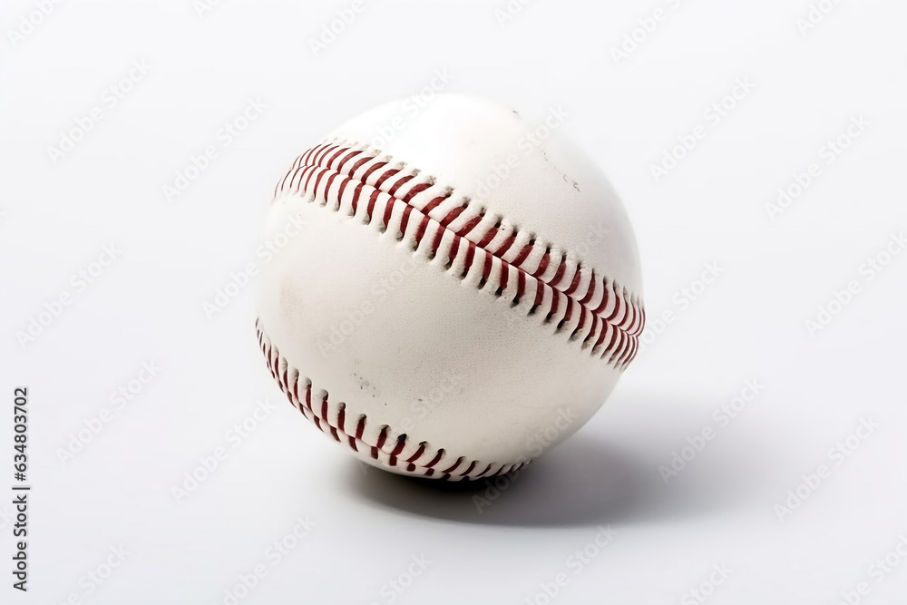 Baseball isolate on white background.Generative Ai. Baseball isolate on white background.Generative Ai.