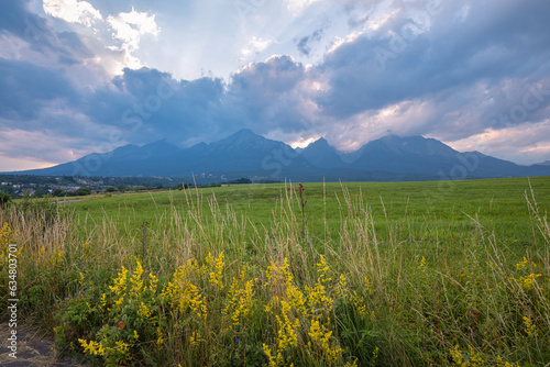 High Tatras mountains as viewed from the slopy foothills just north of Poprad, Slovakia photo