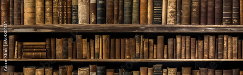 Old books, stacked on a shelf. Seamless, tiled or repeatable texture pattern for digital creations.