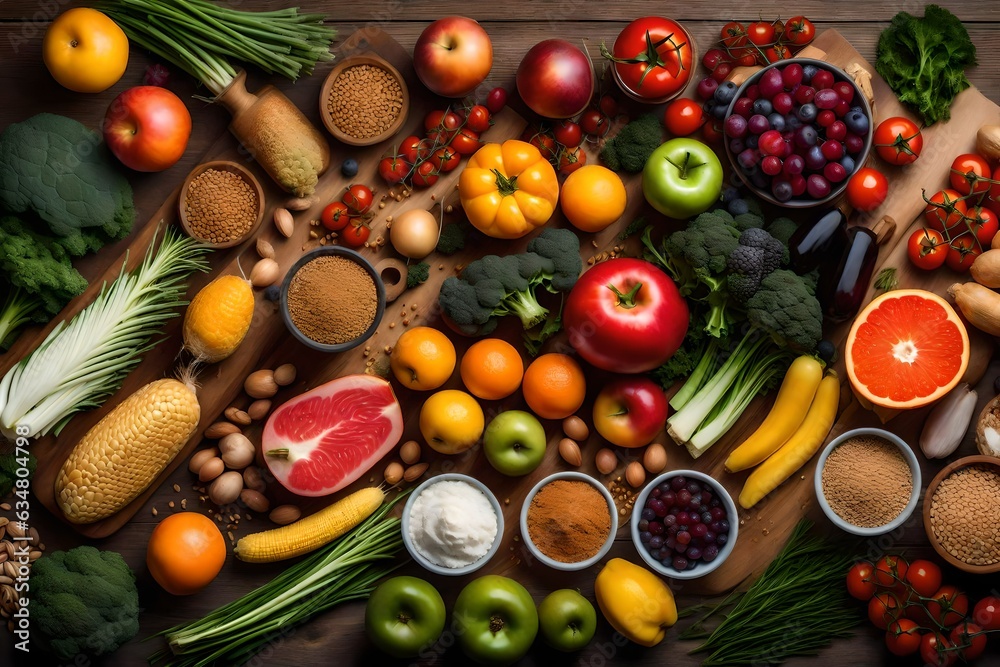 Food products representing the nutritarian diet Food products representing the nutritarian diet