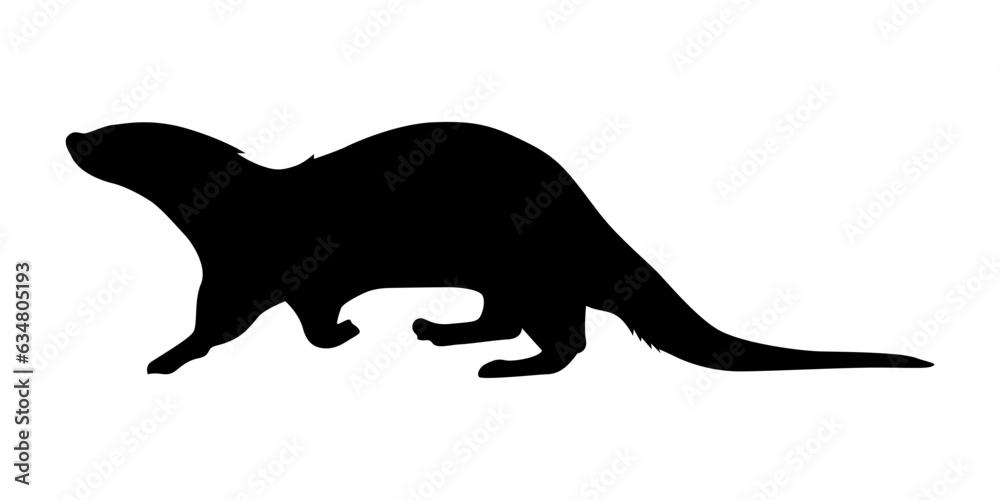 Otter animal silhouette vector illustration