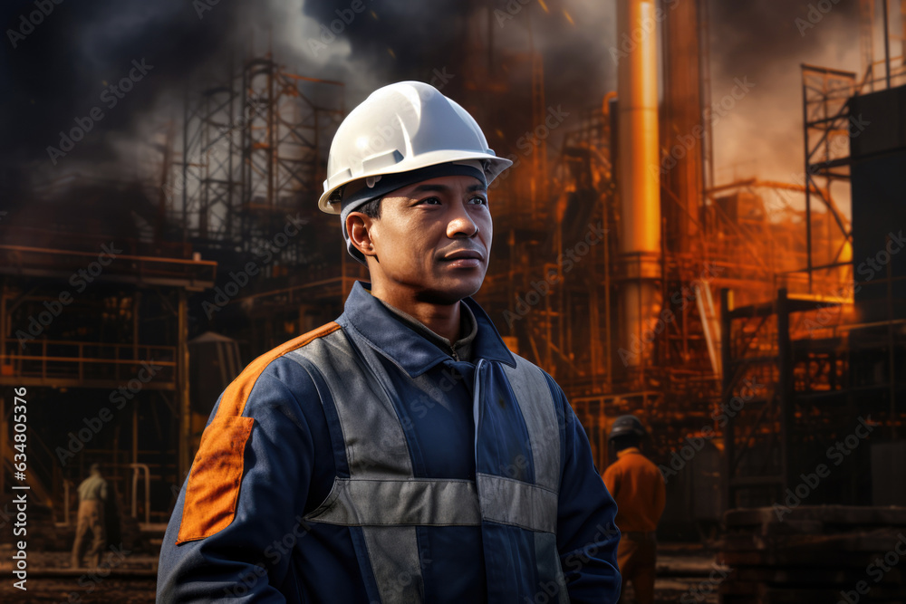 Worker In The Background Cement Plant. Dangers Of Cement Production, Role Of Workers In Cement Plant, Health Impact On Workers, Hazardous Process Of Making Cement Worker In The Background Cement Plant. Dangers Of Cement Production, Role Of Workers In Cement Plant, Health Impact On Workers, Hazardous Process Of Making Cement