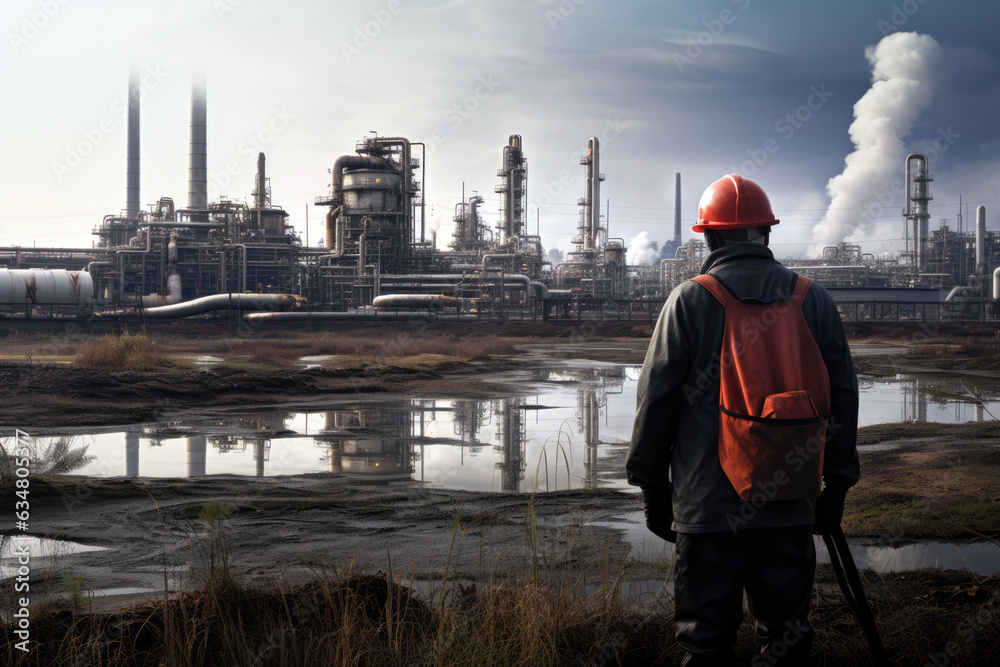 Worker In The Background Chemical Fertilizer Plant. Environmental Impact Of Chemical Fertilizers, Worker Safety In Chemical Fertilizer Plants, Regulations For Fertilizer Plant Workers Worker In The Background Chemical Fertilizer Plant. Environmental Impact Of Chemical Fertilizers, Worker Safety In Chemical Fertilizer Plants, Regulations For Fertilizer Plant Workers