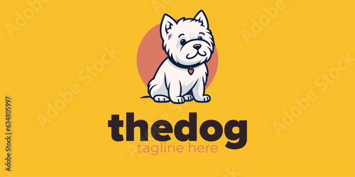 Elevate Your Pet Shop with a West Highland White Terrier Pet Dog Logo, Perfect for Pet Fashion Brands