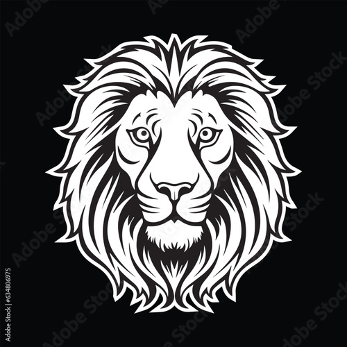 Fototapeta Naklejka Na Ścianę i Meble -  lion head illustration artwork black and white eps vector