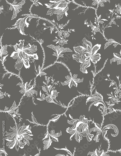 lace floral seamless pattern. Chintz	