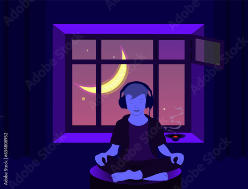 Meditation Under the Moonlit Sky