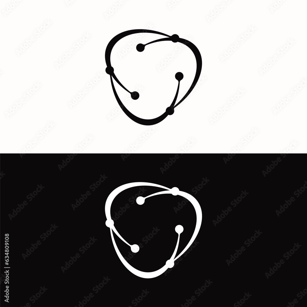 Black and white circle vector logo template design Black and white circle vector logo template design