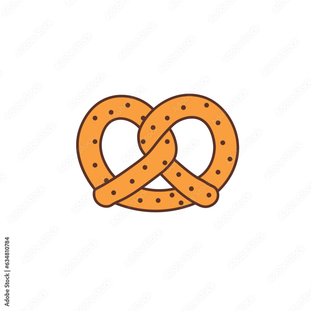 Pretzel Doodle Sticker Icon Pretzel Doodle Sticker Icon