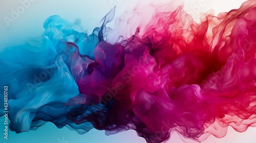 Colored smoke explosion. color mist. Color powder explosion, colorful dust splash. As a background for puzzles and spells. Generative AI.