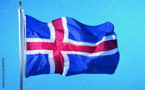 Iceland. National flag of the country. In high quality. In high quality. High quality illustration