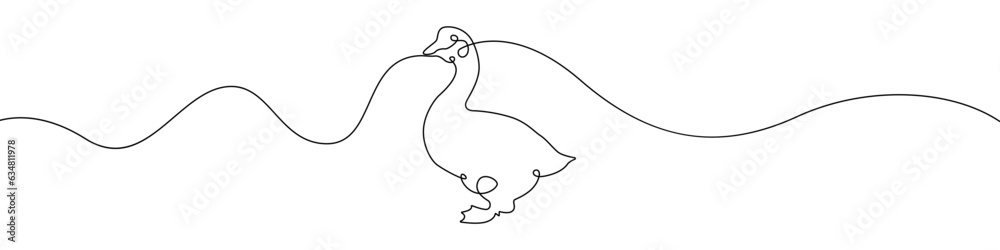 Goose icon line continuous drawing vector. One line Goose icon vector background. Goose bird icon. Continuous outline of Animal bird icon. Goose icon line continuous drawing vector. One line Goose icon vector background. Goose bird icon. Continuous outline of Animal bird icon.