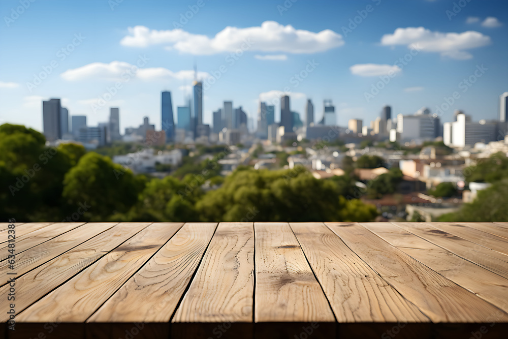 Empty wooden table background of Latin American city background Empty wooden table background of Latin American city background
