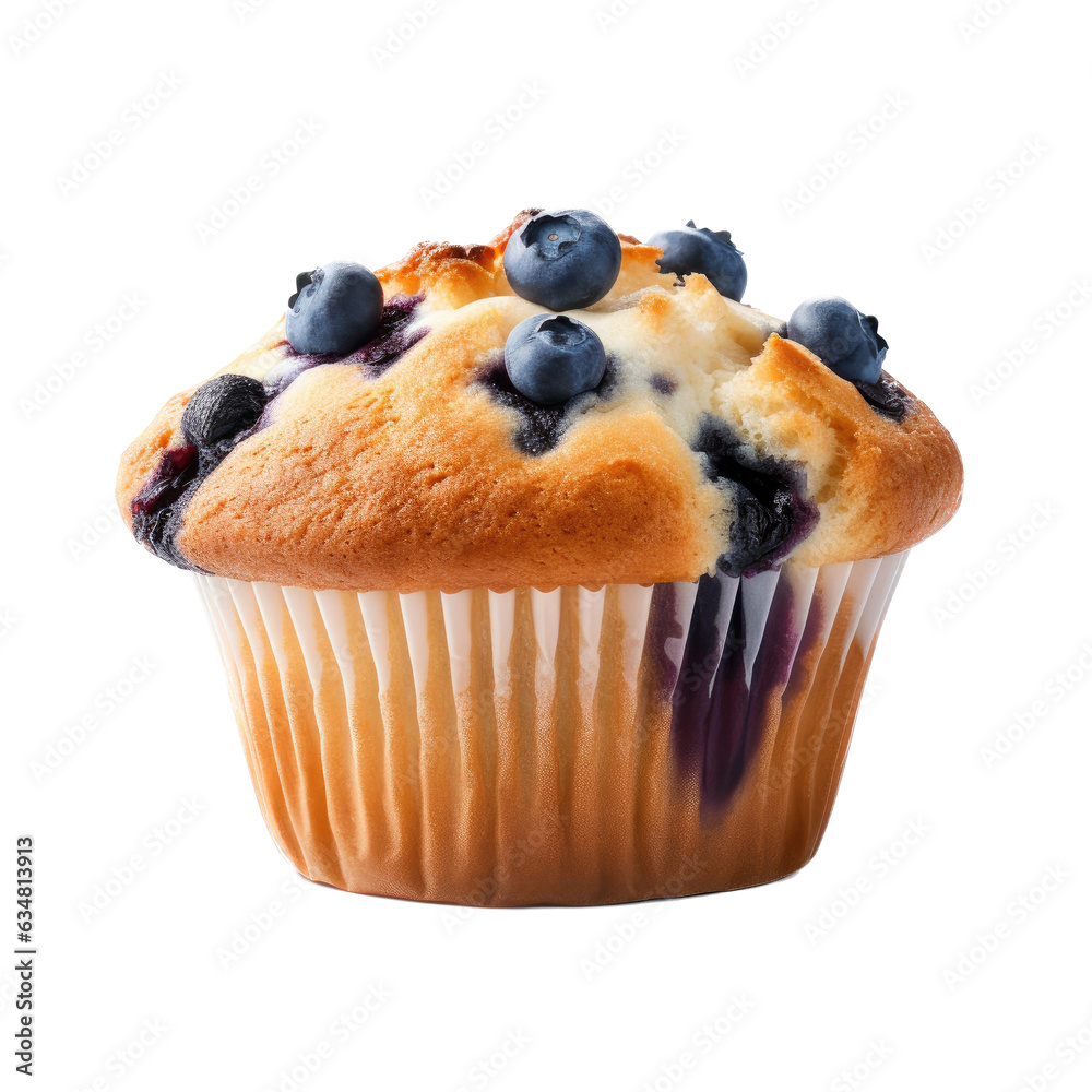 Freshly baked blueberry muffins in a Food-themed, photorealistic illustration in a transparent PNG, cutout, and isolated. Generative AI Freshly baked blueberry muffins in a Food-themed, photorealistic illustration in a transparent PNG, cutout, and isolated. Generative AI