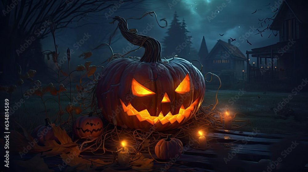 Scary halloween pumpkin, halloween, halloween pumpkin, lights, gloomy forest, sinister pumpkin. Scary halloween pumpkin, halloween, halloween pumpkin, lights, gloomy forest, sinister pumpkin.