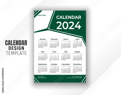 Vector 2024 calendar template editable vector and happy new year.