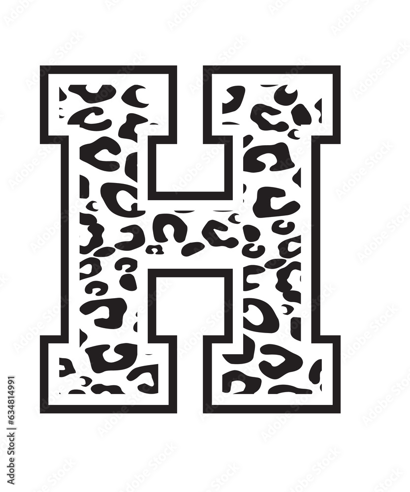 Leopard Print Alphabet svg, Leopard Pattern Alphabet SVG Bundle