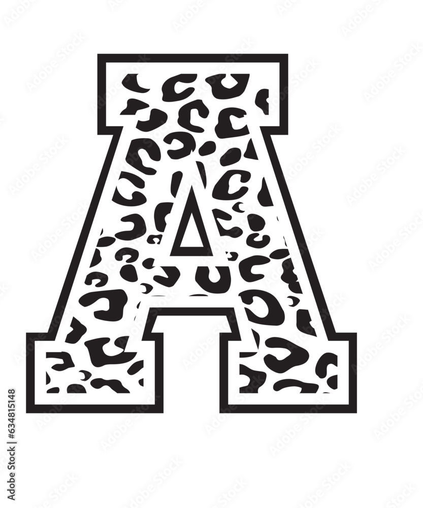 Leopard Print Alphabet svg, Leopard Pattern Alphabet SVG Bundle