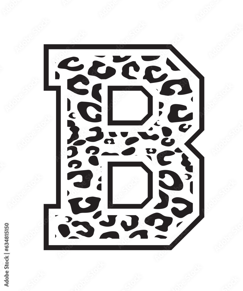 Leopard Print Alphabet svg, Leopard Pattern Alphabet SVG Bundle