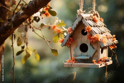 Birdhouse Suspended from a Tree Branch. AI © Usmanify