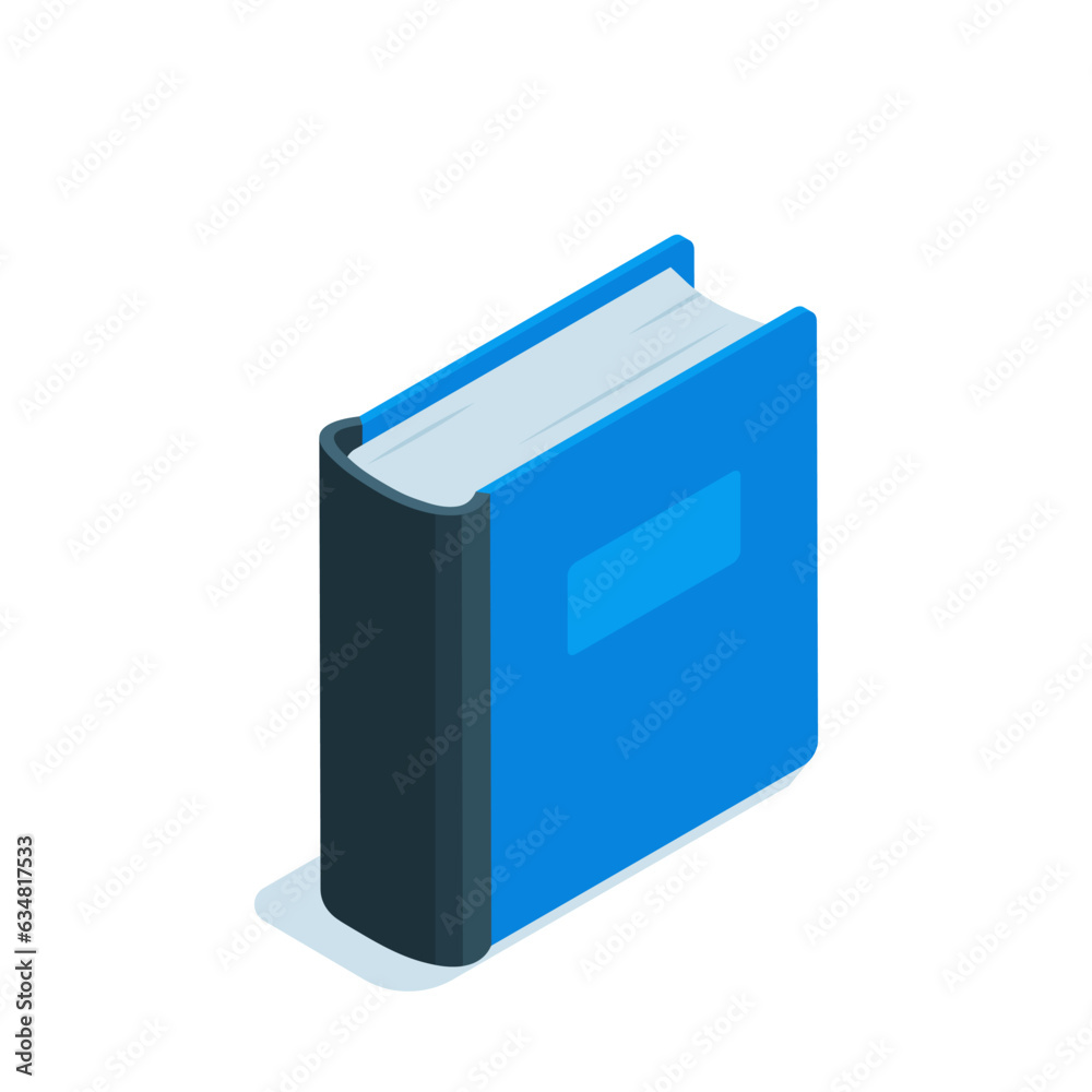 isometric book icon in color on a white background, studying at school or reading in the library isometric book icon in color on a white background, studying at school or reading in the library